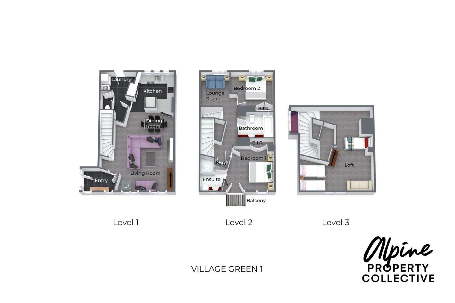 Village Green 2 Bedroom Loft Townhouse With Views Fireplace And Garage Parking Thredbo Exteriör bild